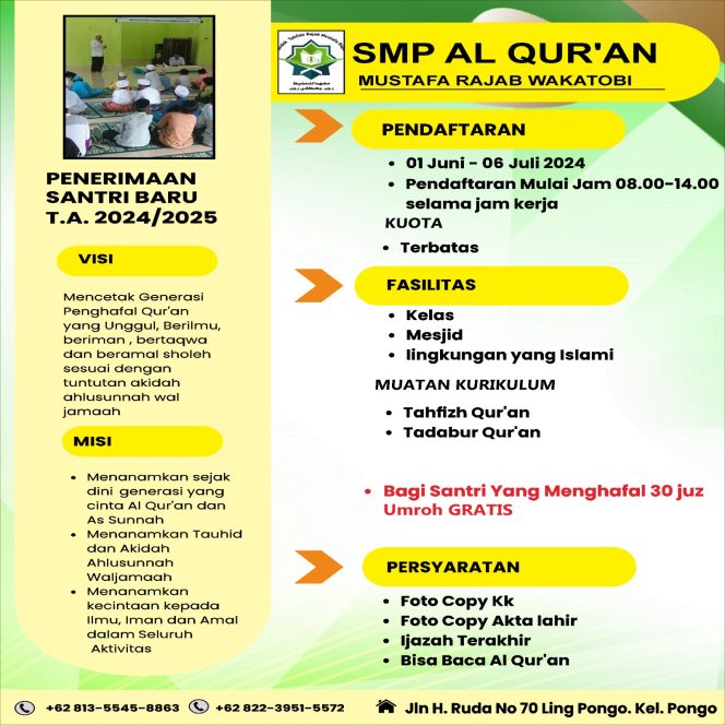 
					Umroh Gratis Jadi Program Unggulan SMP Qur’an Mustafa Rajab Wakatobi