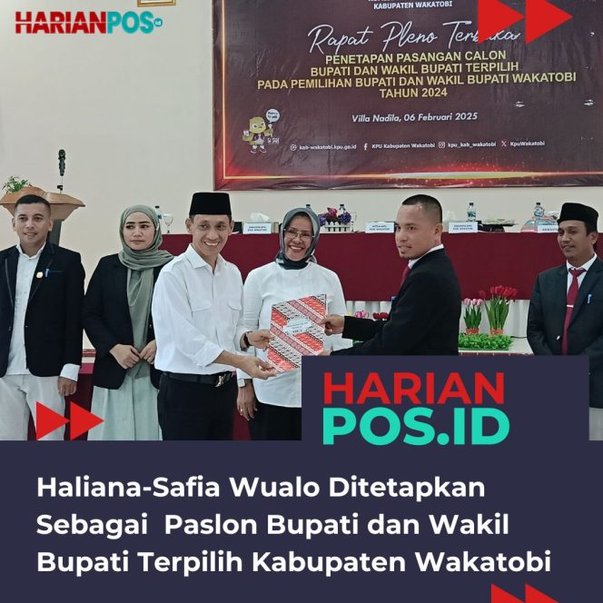 
					Haliana-Safia Wualo Ditetapkan Sebagai  Paslon Bupati dan Wakil Bupati Terpilih Kabupaten Wakatobi