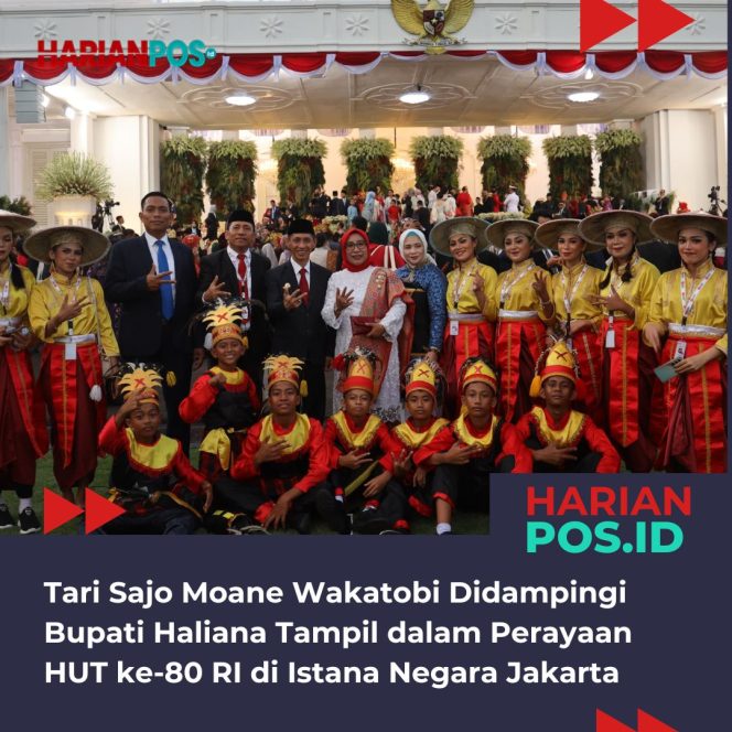 
					Tari Sajo Moane Wakatobi Didampingi Bupati Haliana Tampil dalam Perayaan HUT ke-80 RI di Istana Negara Jakarta