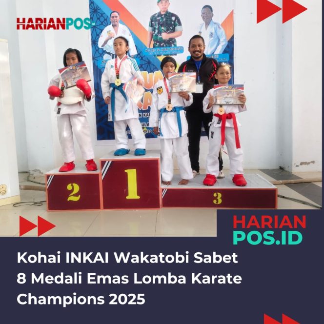 
					Kohai INKAI Wakatobi Sabet 8 Medali Emas Lomba Karate Champions 2025